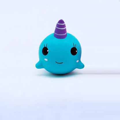 Squishy Slow-Rise Animal Figurines, Unicorn & Whale