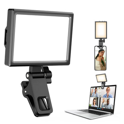 Aureday Rechargeable Selfie Light Clip-on LED Ring Light for Phone Laptop Tablet and Computer Portable Phone Light for Selfie/Video Conference/Zoom Call/Photography/Makeup/Picture
