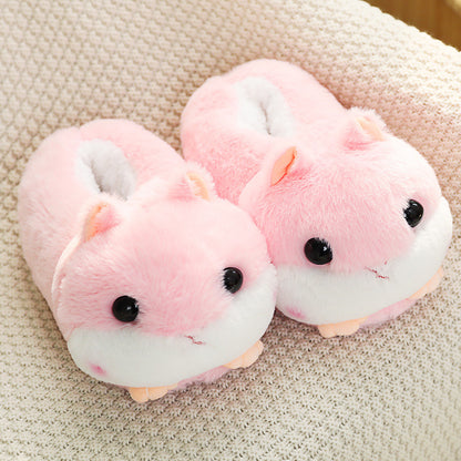 Cute Plush Cotton Slippers for Women at Home