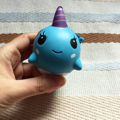 Squishy Slow-Rise Animal Figurines, Unicorn & Whale