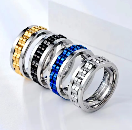 Titanium Spinner Fidget Ring for Men